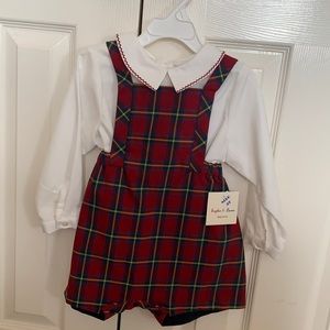Plaid 2 Piece Overall Set